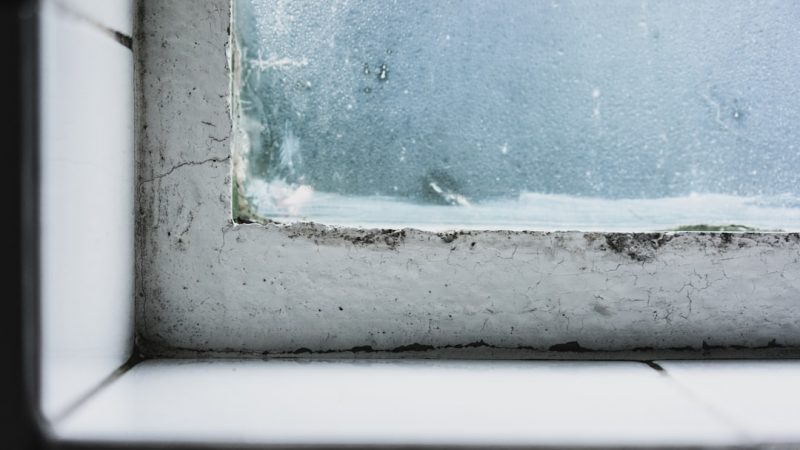 Condensation on a window inside a UK home